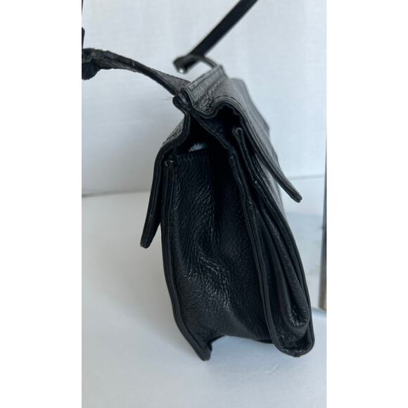 Fossil Women’s Small Black Pebbled Leather Crossbody Organizer Shoulder Purse - Picture 3 of 9